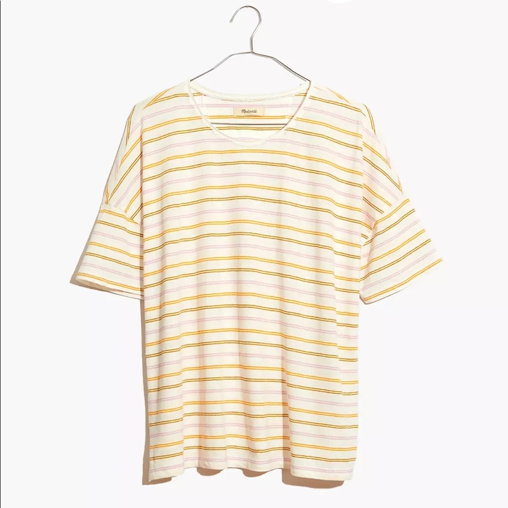 Madewell | Raw-Edged Hangout Tee in Branham Stripe